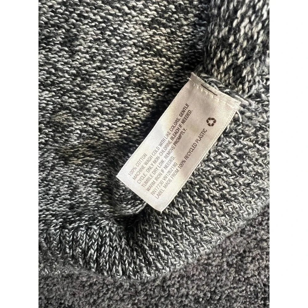 Merona Mens XL‎ Gray Marled Knit Button Mock Neck Long Sleeve Pullover Sweater